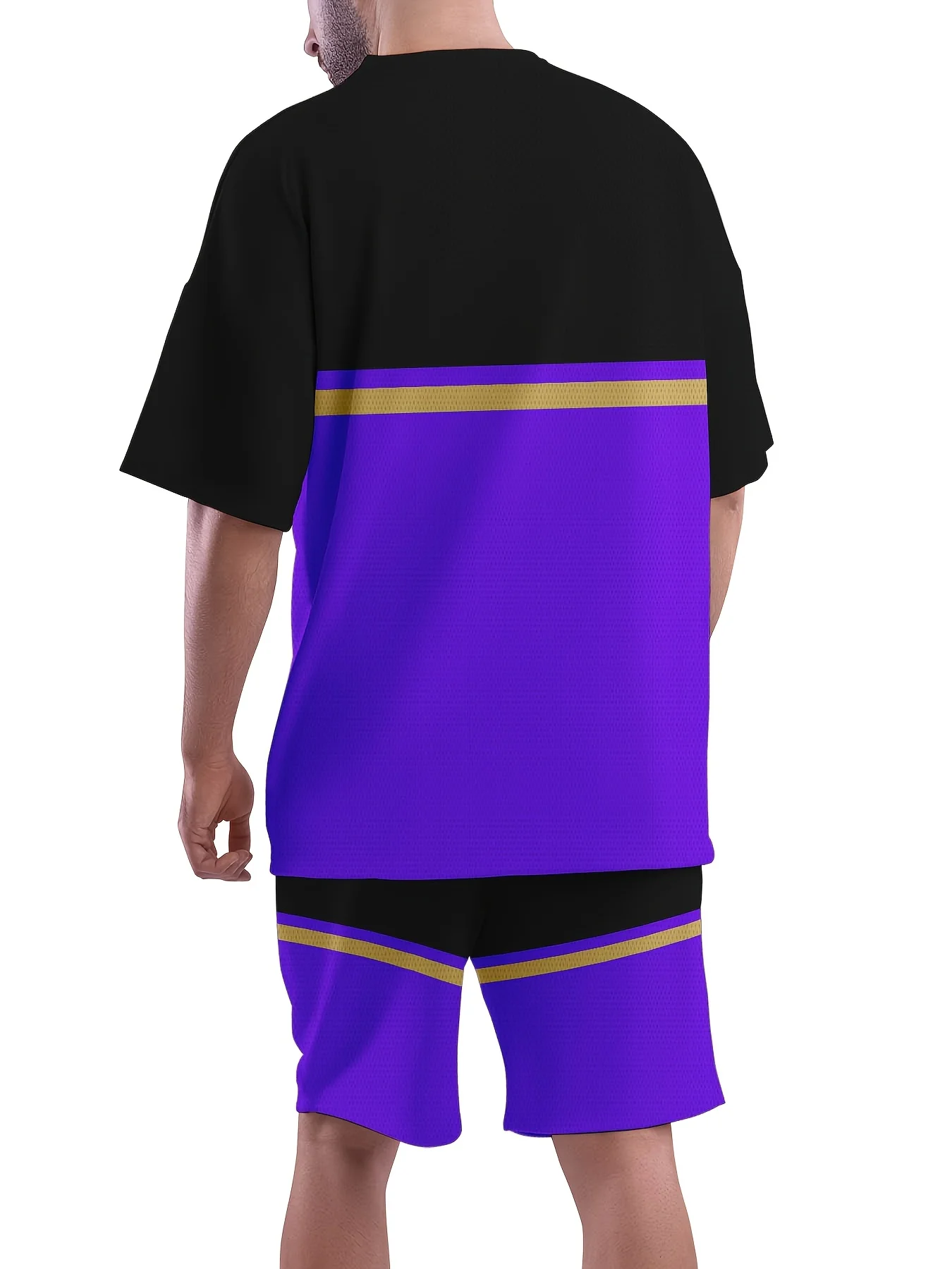 Leisure Sports Set, Breathable Outdoor Casual Men's T-shirt, Cropped Pants Set, Summer 3D Printing Set, Men's Adult Set