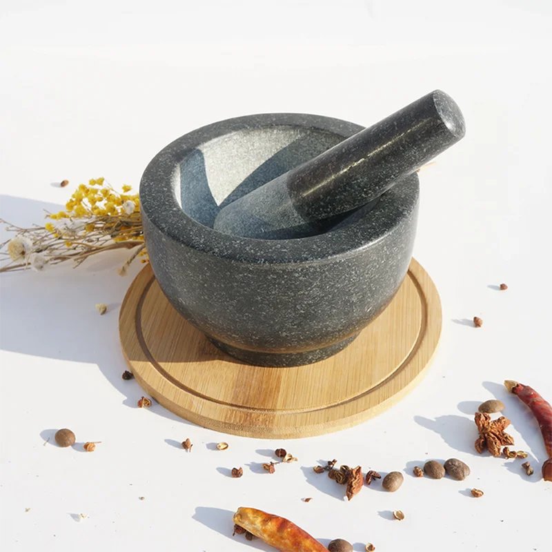 Stone Mortar Marble Mortar Granite Mortar and Pestle Salt Grinder Japan Style Garden Decoration Lawn Decor Housewarming Gifts