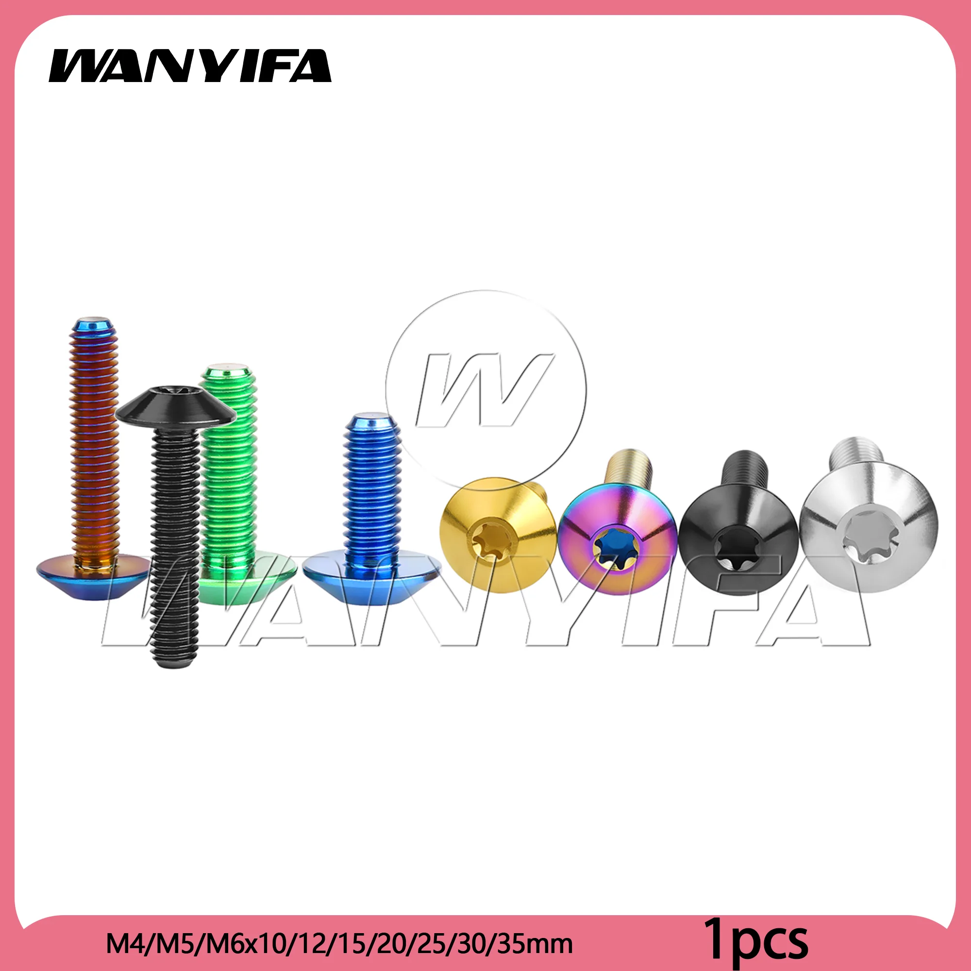 

Wanyifa Titanium Bolt M4/M5/M6x10 12 15 20 25 30 35mm Head Torx Screw for Bike Motorcycle Disc Brake Fasteners