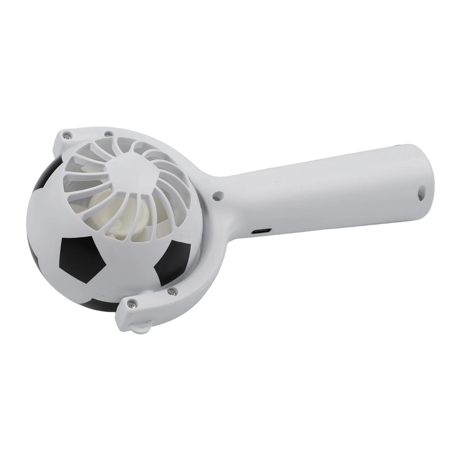 Football Pattern USB Rechargeable Portable Fan with 3 Speeds Adjustable Airflow and Detachable Base for Placement