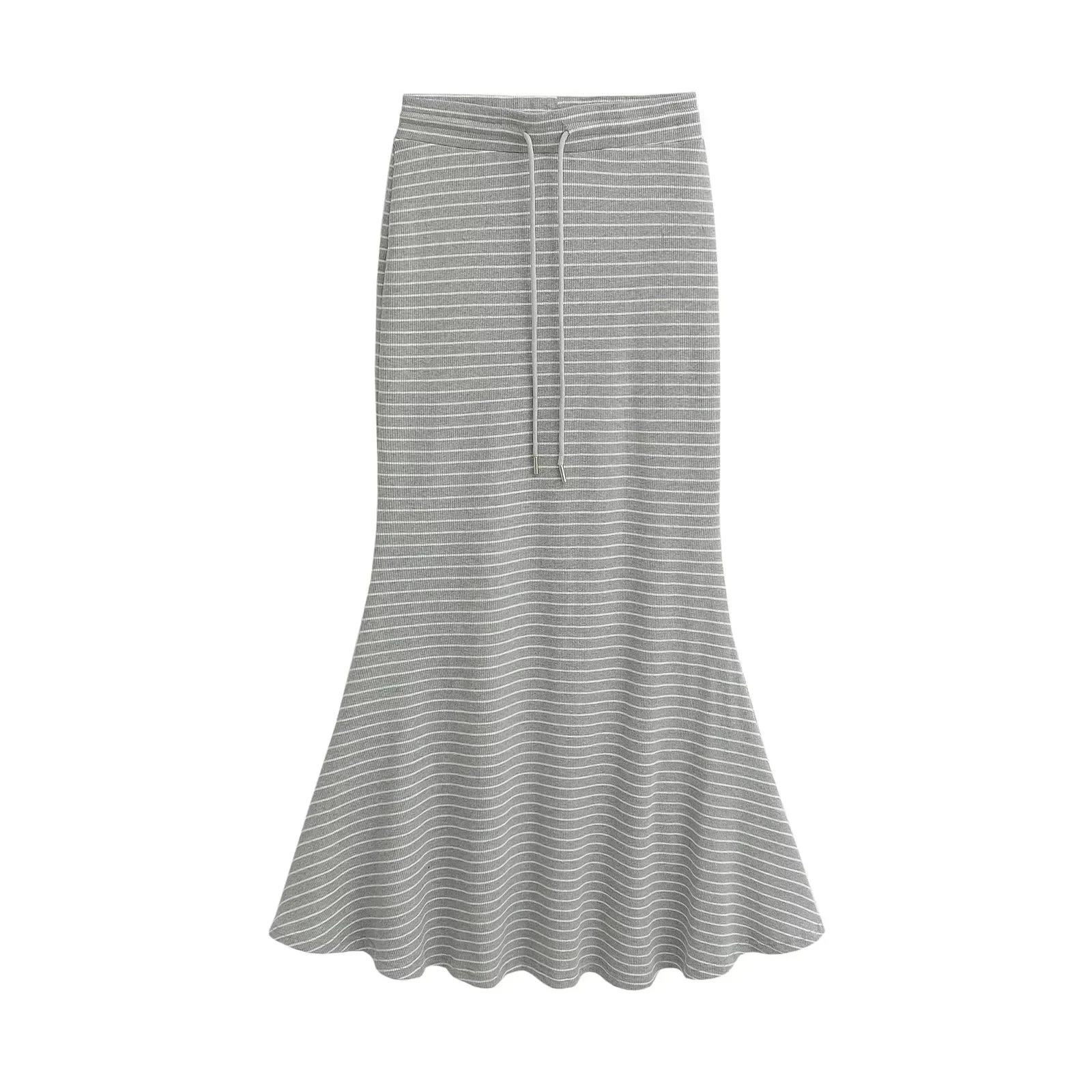 Hoge Taille Slim Fit Gestreepte Rok Vrouwen Sexy Bodycon Fi Staart Lange Rok Dstring Casual Pendelen Lente 2025