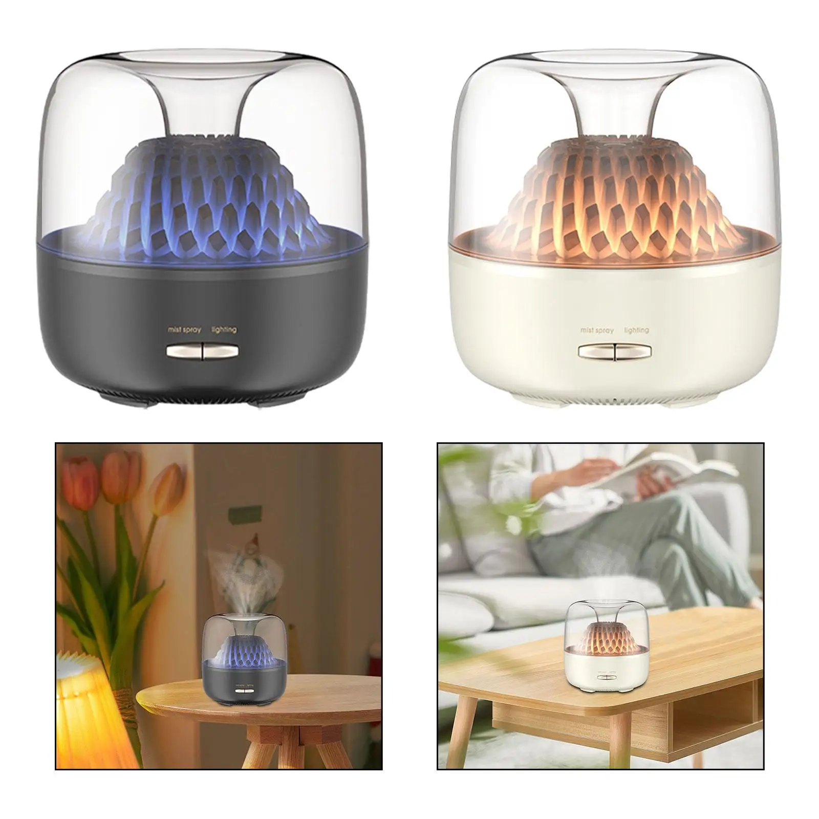 Essential Oil Diffuser 200ml Air Humidifier 2 Mode Spray with Ambient Light Settings for Hotel Living Room SPA Office Fireplace