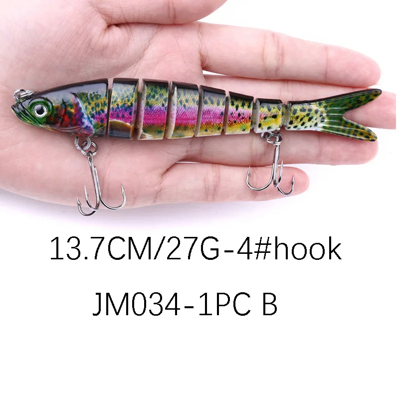 

3pcs 13.7cm27g Lure fake bait new7sections 10CMmulti-section fish fake bait lure wholesaleminnow hard Biomimetic hard bait