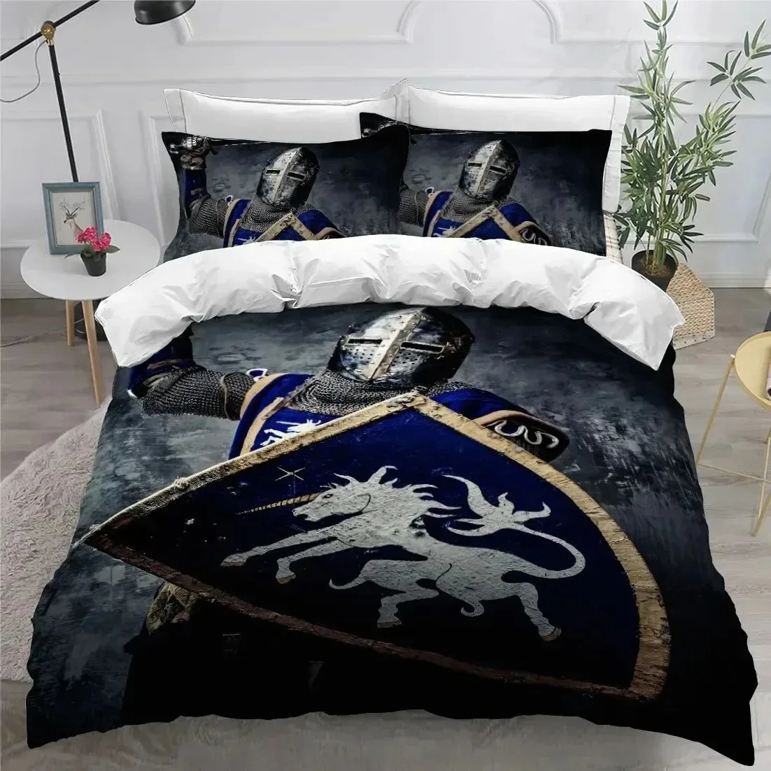 

3D Print Holy Knights Bedding Set Boys Girls Twin Queen King Size Duvet Cover Pillowcase Bed boys Adult Home Textileextile