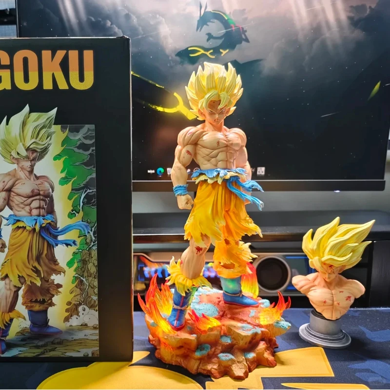 

Dragon Ball Son Goku Super Saiyan Interchangeable Heads Ultra Instinct Omen GK Resin Statue Anime Figure Model Desktop Ornament