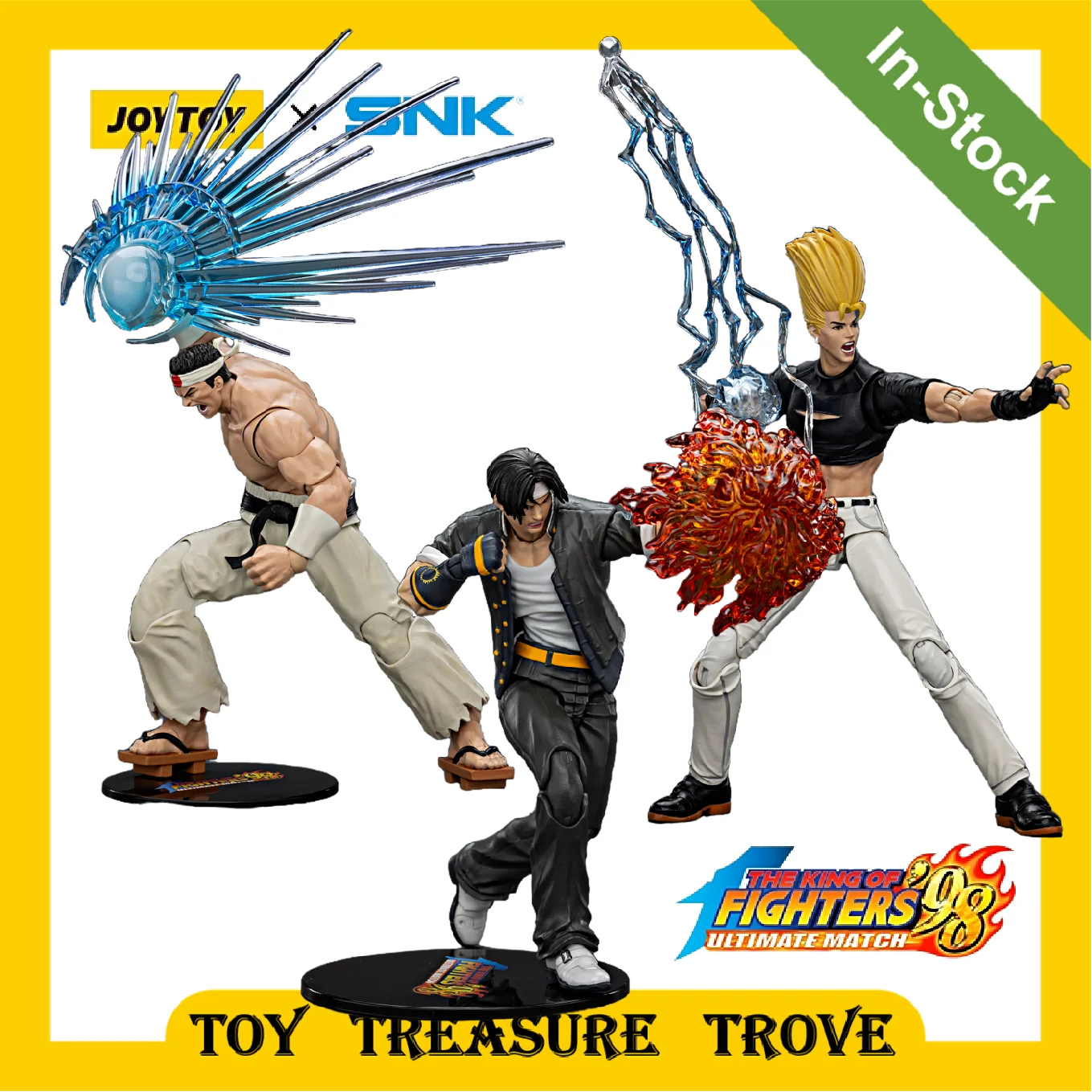 

[В НАЛИЧИИ] JOYTOY SNK 1/18 Фигурки KOF 98UM Hero Team Kyo Kusanagi Goro Daimon Benimaru Nikaido 3 шт. Модель игрушки
