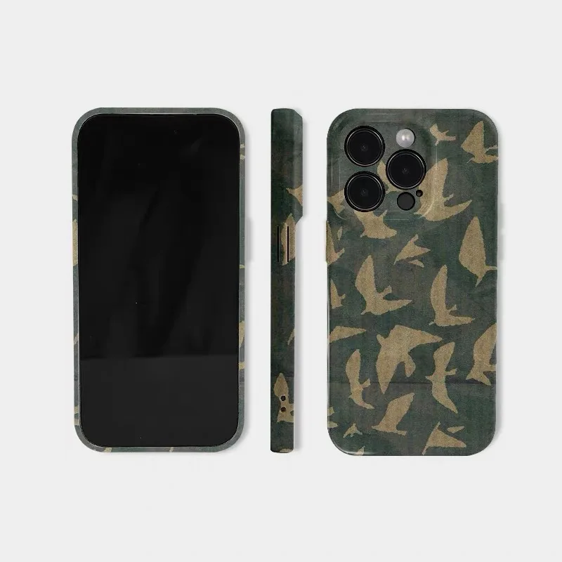 Dark Dark Green Bird Collection Phone Case for IPHONE 17 Air 16E 15 PROMAX 14 Plus 13 12 MINI 11 16Plus XR Acrylic Phone Cover