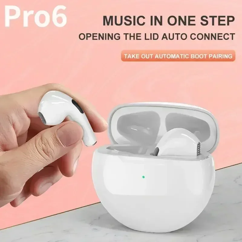 Air Pro 6 TWS Wireless Headphones with Mic Fone Bluetooth Earphones Sport Running Headset for Apple iPhone Xiaomi Pro6 Earbuds image 2