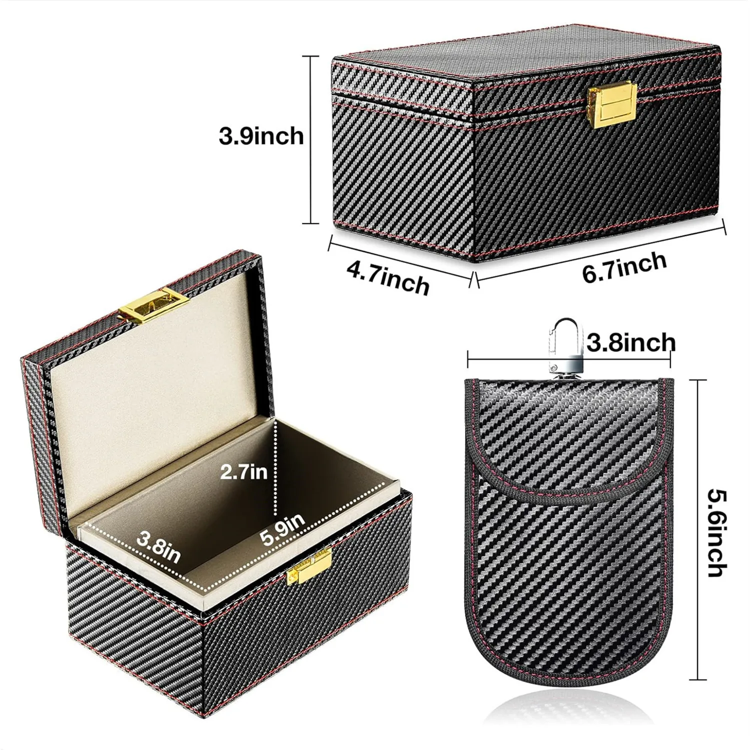 Anti Theft Faraday Box Key Fob Cage RFID Faraday Key Fob Protector Bag Radiation-proof Car Mobile Phone Box/Signal Blocker Case