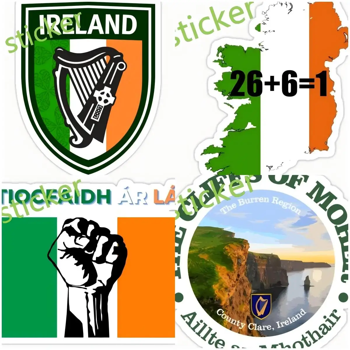 

Ireland Car-Sticker and Decals Styling Cover Scratch Waterproof for Bumper Laptop Suv Decal Auto Exterior waterproof Decoration