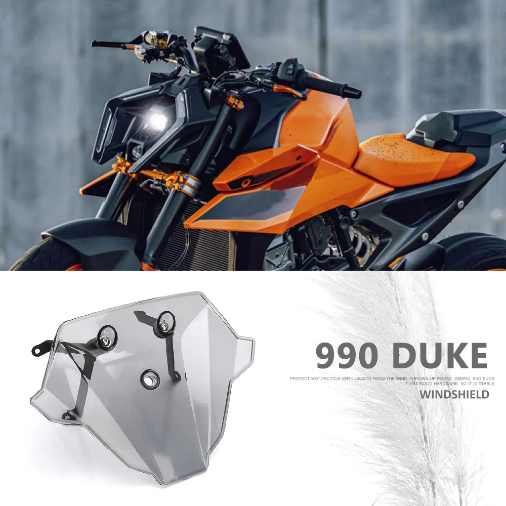 

Новинка 2024, аксессуары для мотоциклов DUKE 990 DUKE 990 Duke 990 Duke, аксессуары для лобового стекла, ветровое стекло, фотоэкран, 3 цвета