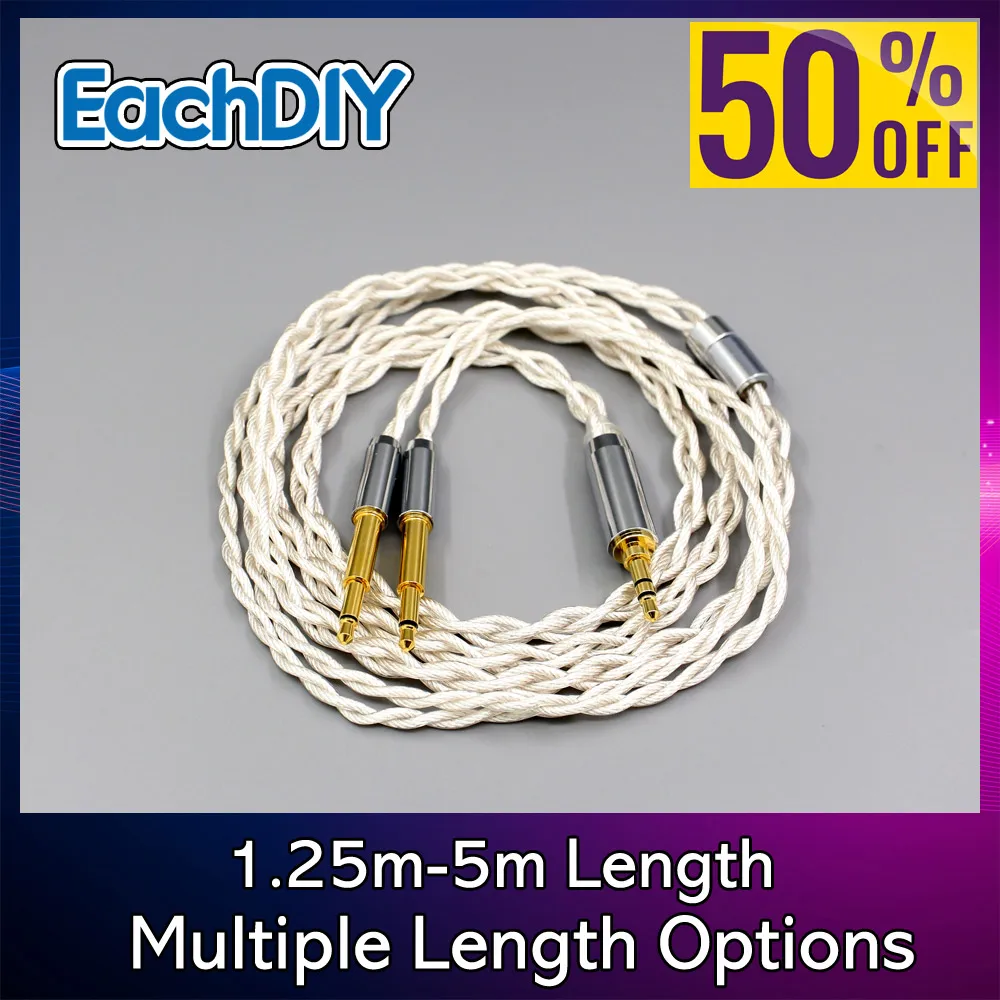 كابل سماعة أذن من الجرافين 7N OCC مطلي بالفضة من النوع 2 لسماعات الرأس Meze 99 Classics NEO NOIR 8135