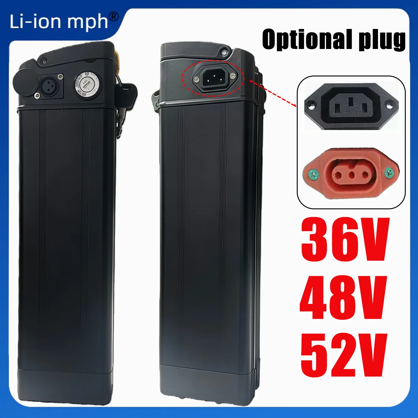 

New Black Silver Fish 36V 48V 52V batteria For CY20 Folding 250W 350W 500W 750W 1000W Motor High quality 18650 pack +charger