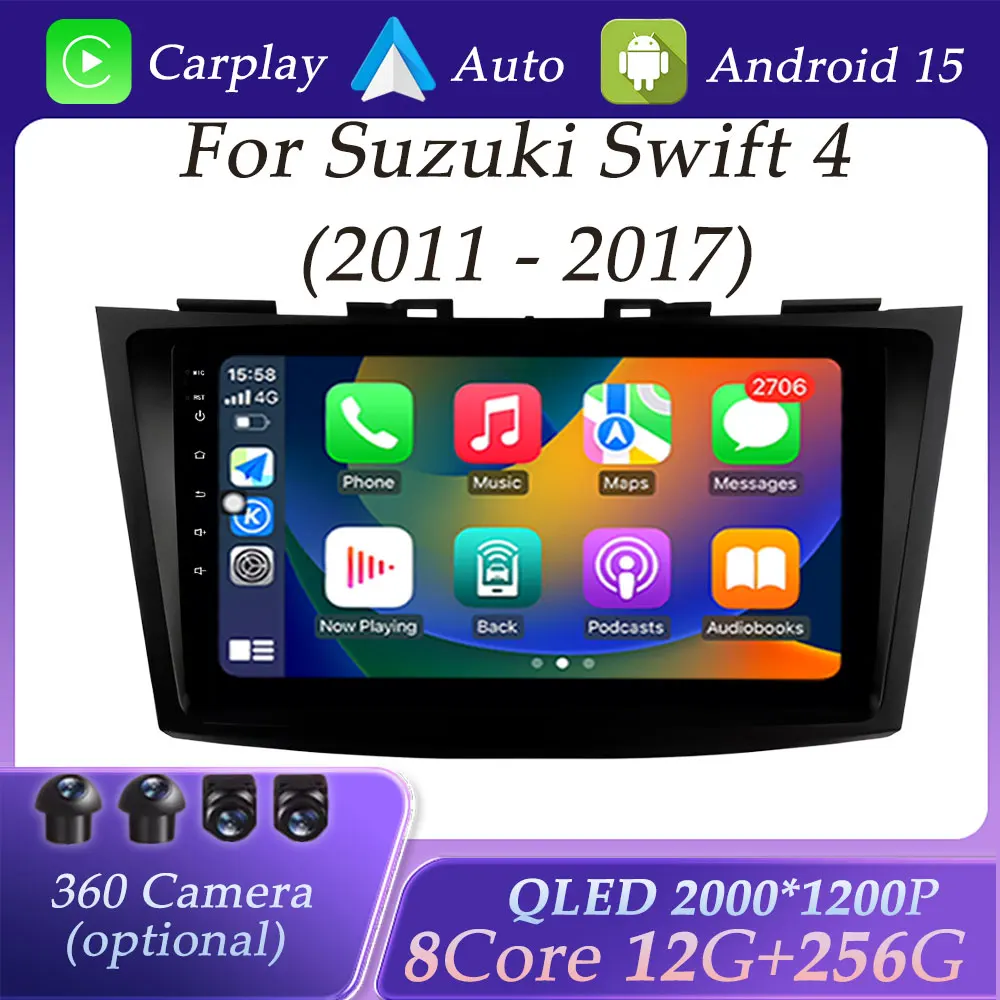 

Автомобильный радиоприемник, видео-аудио, мультимедийный плеер для Suzuki Swift 4 2011-2017, разделенный экран, GPS-навигация, DSP, стерео, QLED, экран, WIFI