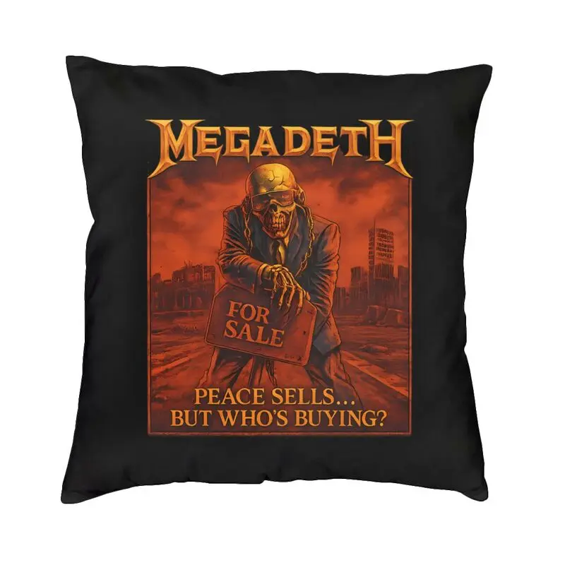 Megadeths Heavy Metal Band Cushion Cover Double Side 3D Print Floor Pillow Case for Living Room Fashion Pillowcase Decoration