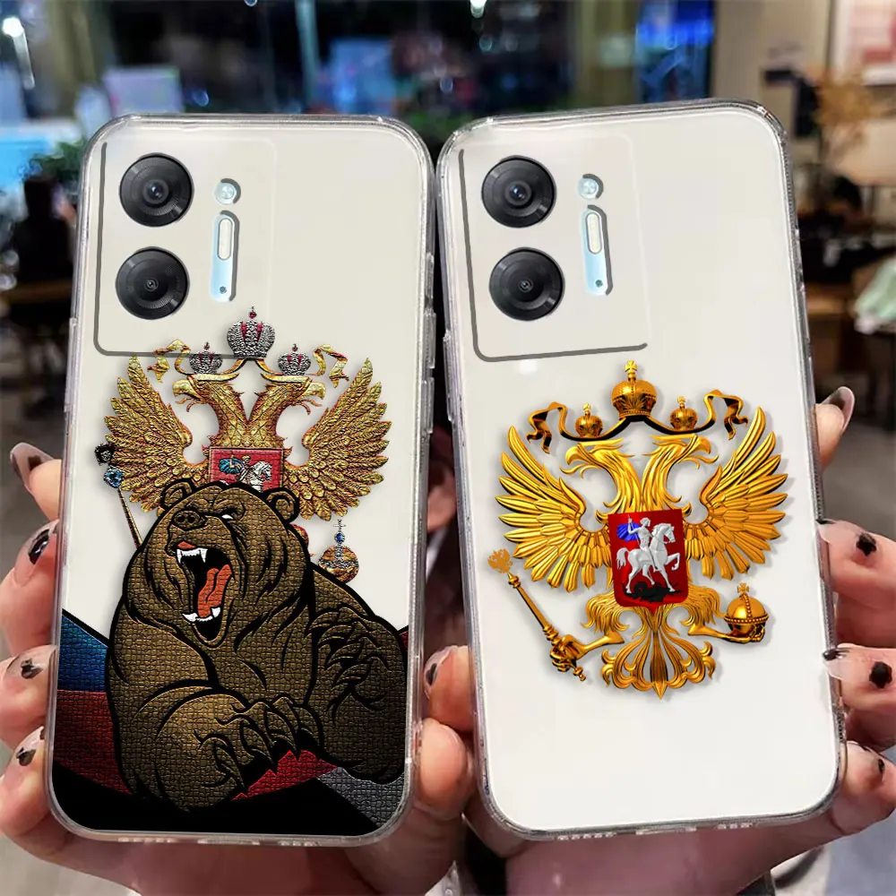 Clear Phone Case For Infinix HOT 9 10 11 12 12i 20 20s 30 30i POVA 2 3 4 PRO PLAY Case Shell Fashion Russia Russian Flags Emblem