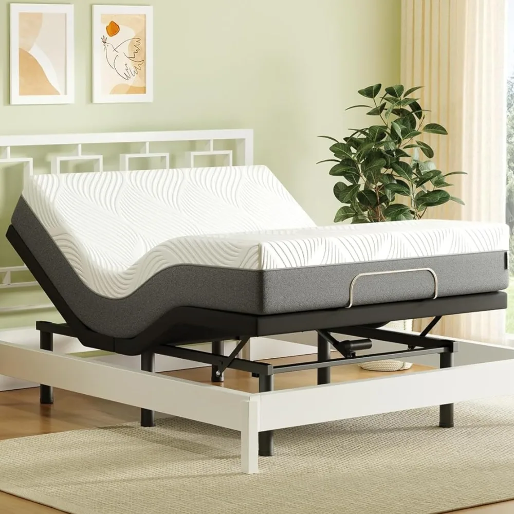 

Adjustable Bed Frame,Electric Beds Base with Head AndFoot Lift,Quiet Motor,Zero Gravity,Wireless Remote Control,Queen Bed Frames