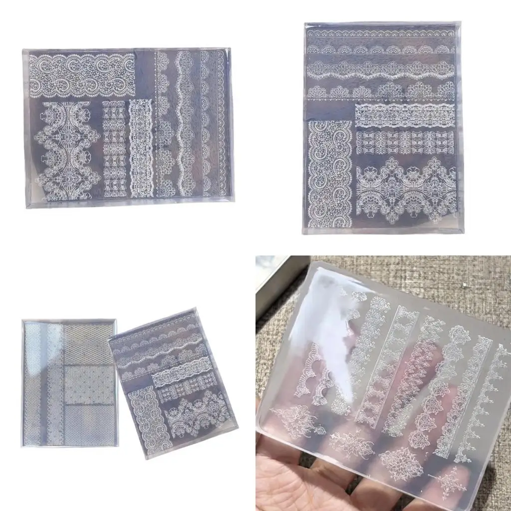 195C Elastic Silicone Crafting Mold With Lace Embossing For Jewelry Making And Art Design