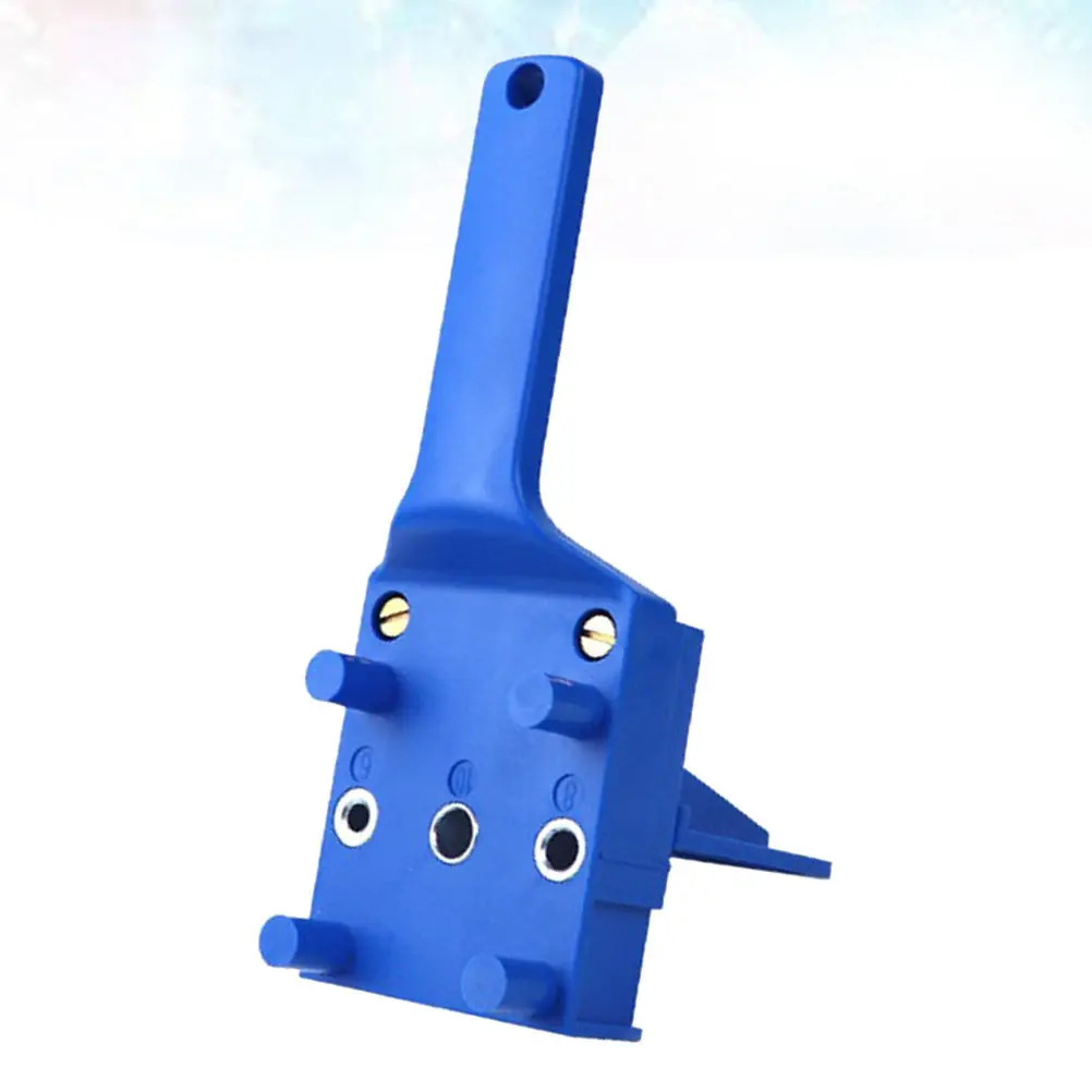 Hole Positioner for Woodworking Blue ABS Plastic Carpenter Drill Tool Wear Resistant Handheld Guide for Accurate Edge Hole