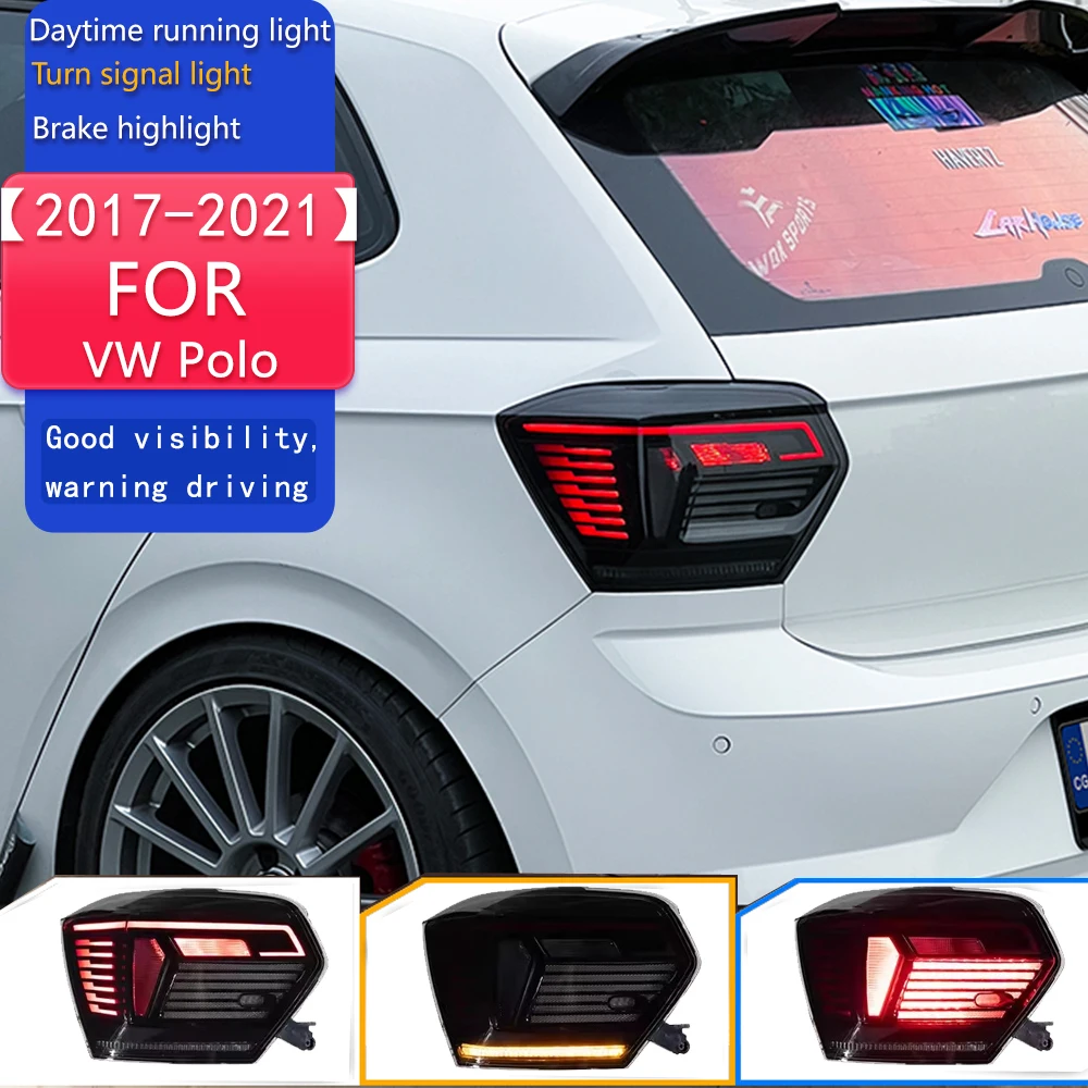 

Car Lights for VW Polo Led Tail Light 2017-2021 Vento Rear Lamp DRL Animation Dynamic Signal Reverse Automotive Accessories