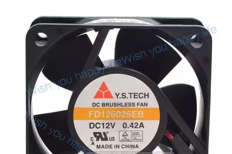 L... Y.S.TECH FD126025EB 6025 DC12V 0.42A 2-Wire Dual Ball Cooling Fan