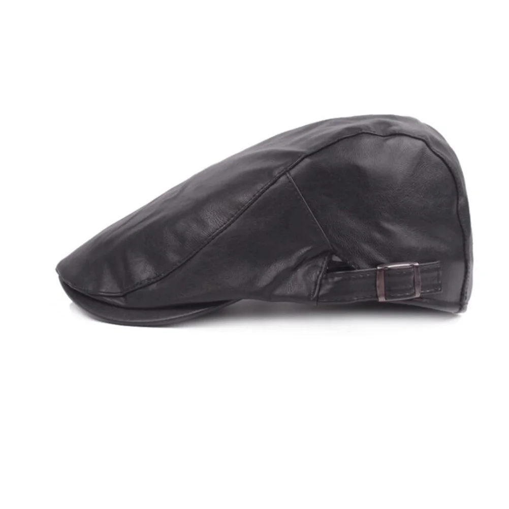 

Newsboy Cap Adjustable One Size Black Wide Brim Sun Protection Hat Vintage Style Men Women Winter Forward