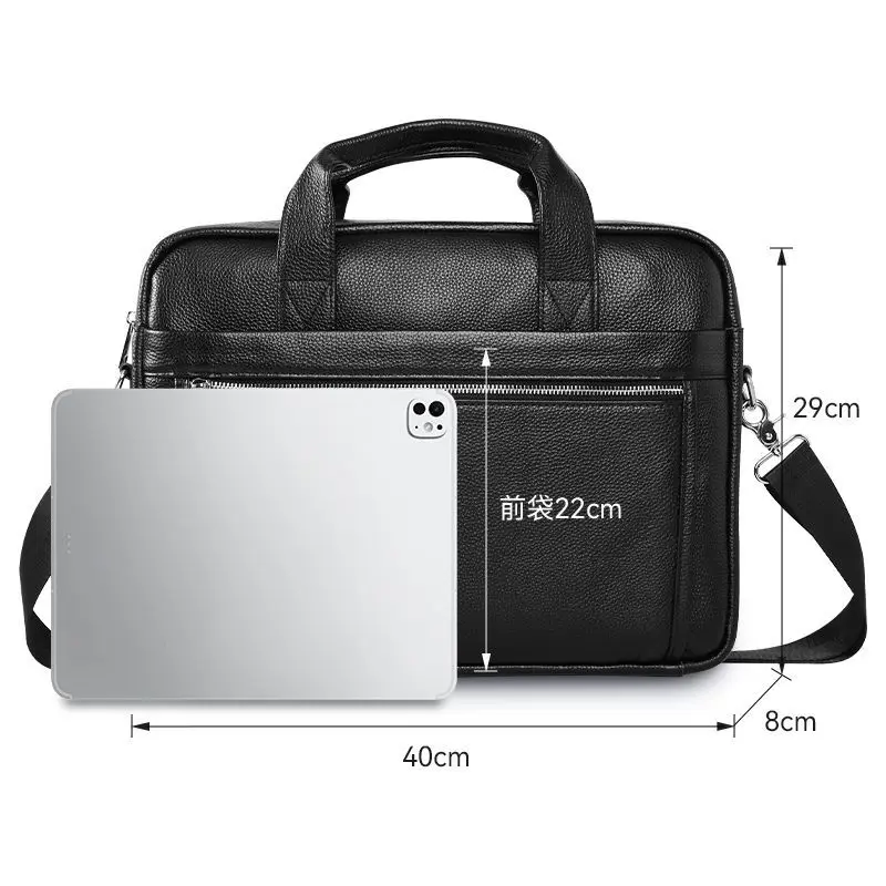 2025 Nuovo lusso 100% mucca vera pelle da uomo d'affari valigetta borsa a tracolla maschile borsa a tracolla da uomo borsa per computer tote