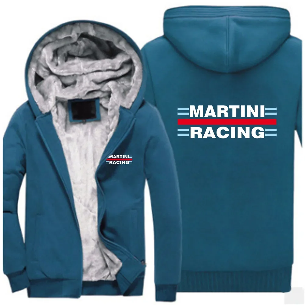 2024 New Autumn Winter Martini Racing Logo Print Fashion Patchwork Thicken Hoodies Men's Cold Prevention Warm High Quality Coats