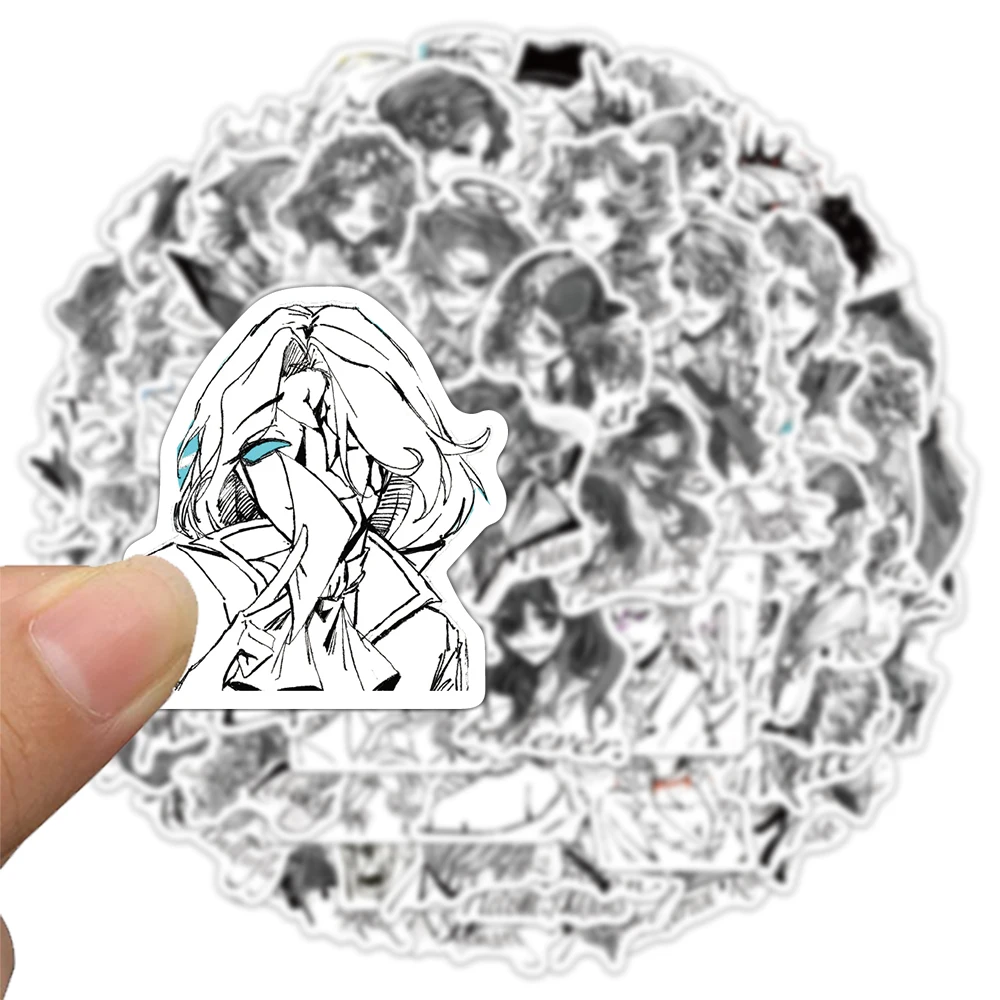 62 قطعة من ملصقات الشخصية الخامسة باللونين الأبيض والأسود، كتيبات رائعة، مادة الهاتف، حقائب الكمبيوتر المحمول، أكواب مياه مقاومة للماء #1