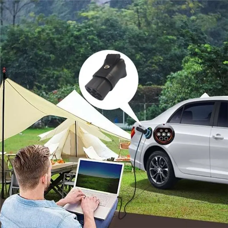 AT92-Type2 V2L EV Conversion Discharger Portable With Switch EU Plug Schuko Socket Electric Vehicle Discharge