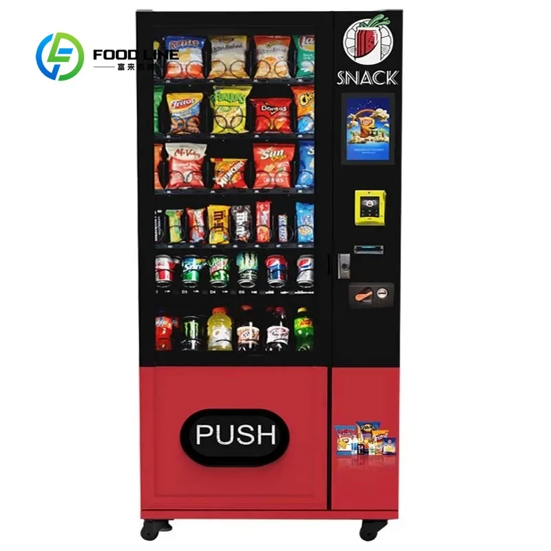 

Customized 24H Self Service Smart Vending Machine Digital Touch Screen Refrigerated Soda Snack Food Drink Dispenser