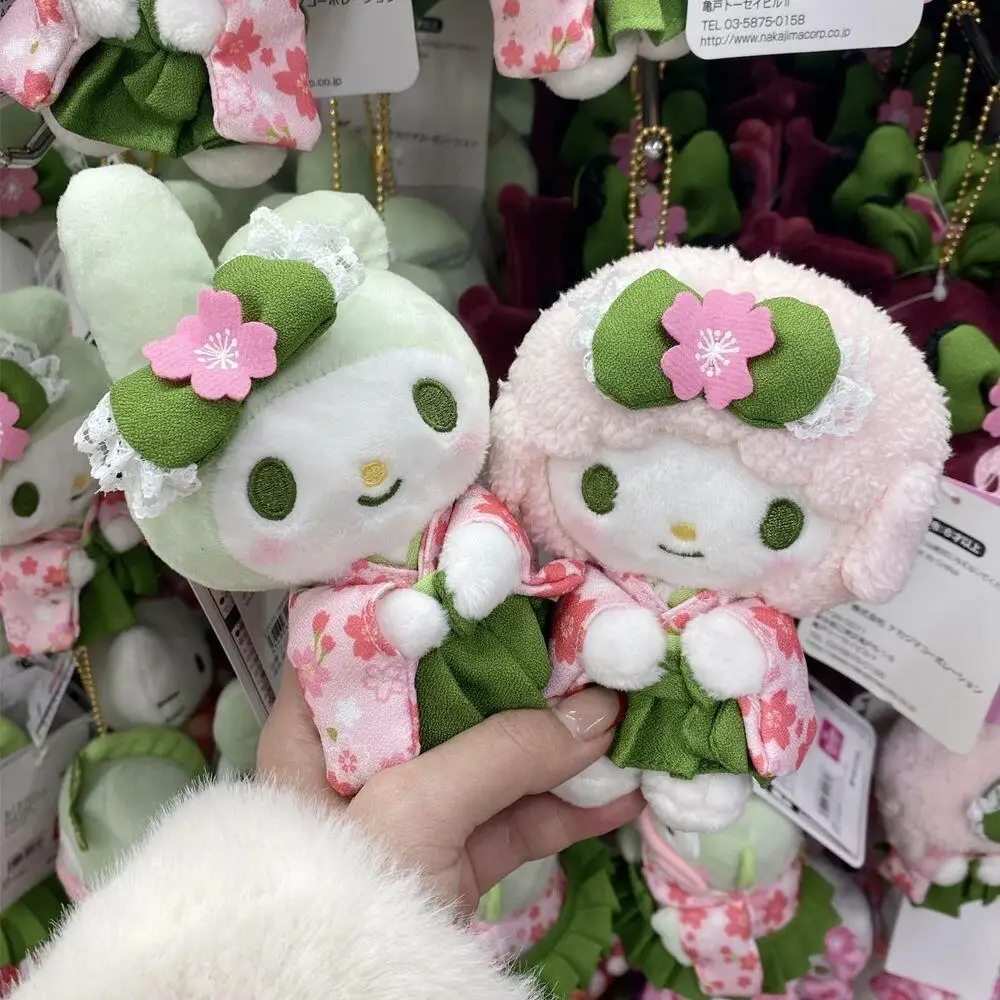 Sanrio Matcha Kimono Collection Hello Kitty Piano Hangyodon Plush Fill Keychain Backpack Hanging Ornaments Couple Birthday Gift