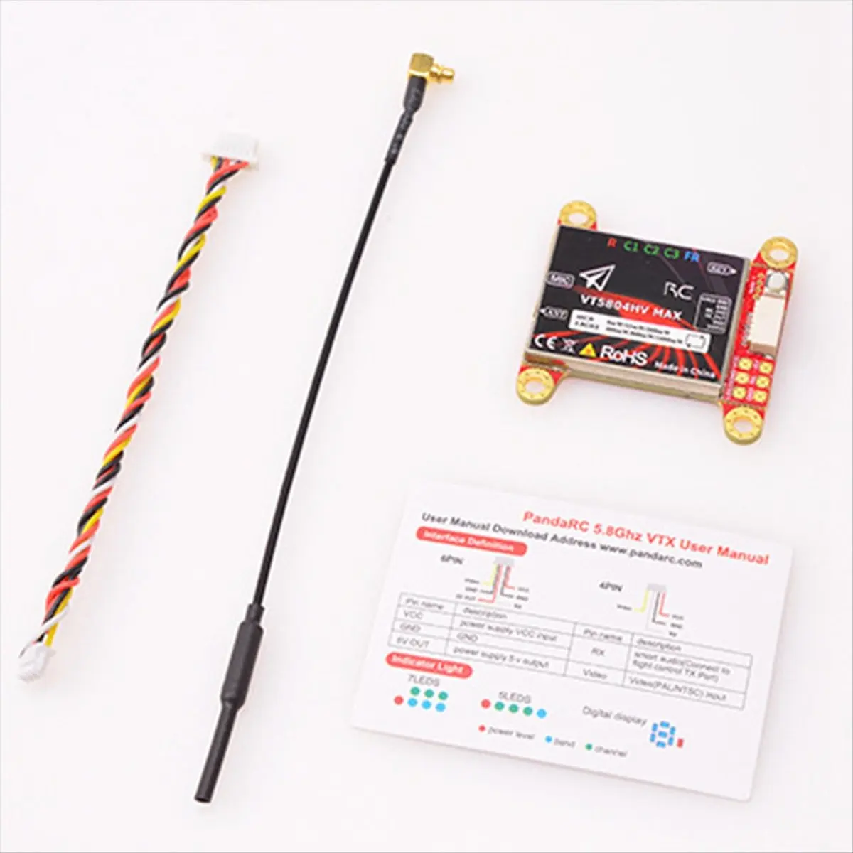 ~Upgraded 2026-For VT5804HV MAX 5.8G 1W VTX 40CH FPV Video Transmitter OSD Adjustment Parameters NTSC/PAL for FPV RC Drone