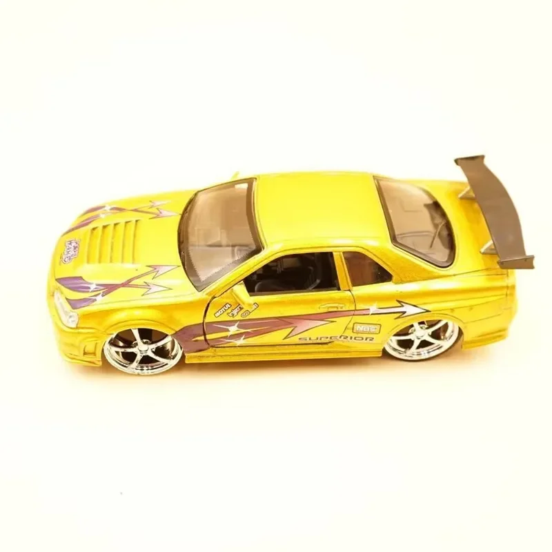 

1:32 Skyline Ares GTR GT-R R34 Alloy Sports Car Model Diecast Metal Track Racing Car Vehicles Model Simulation Children Toy Gift