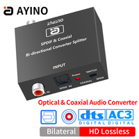AYINO Optical & Coaxial Bi-directional Converter 192 KHz DTS AC3 SPDIF Toslink Digital Audio Lossless Splitter