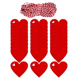 100pcs/pack Valentine's Day Love Tag Birthday Anniversary Heart Hole Tag Gift Bag Packaging Label Decoration Hanging