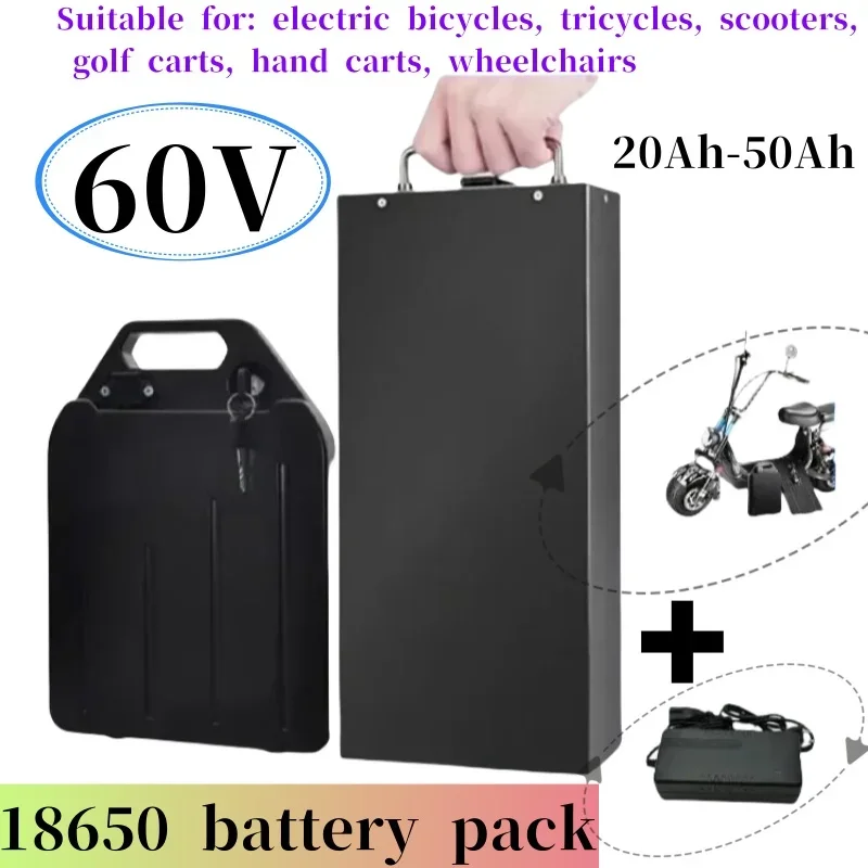 

202418650 battery pack electric vehicle lithium battery waterproof 60V 50ah two wheel foldable,Citycoco electric scooter bicycle