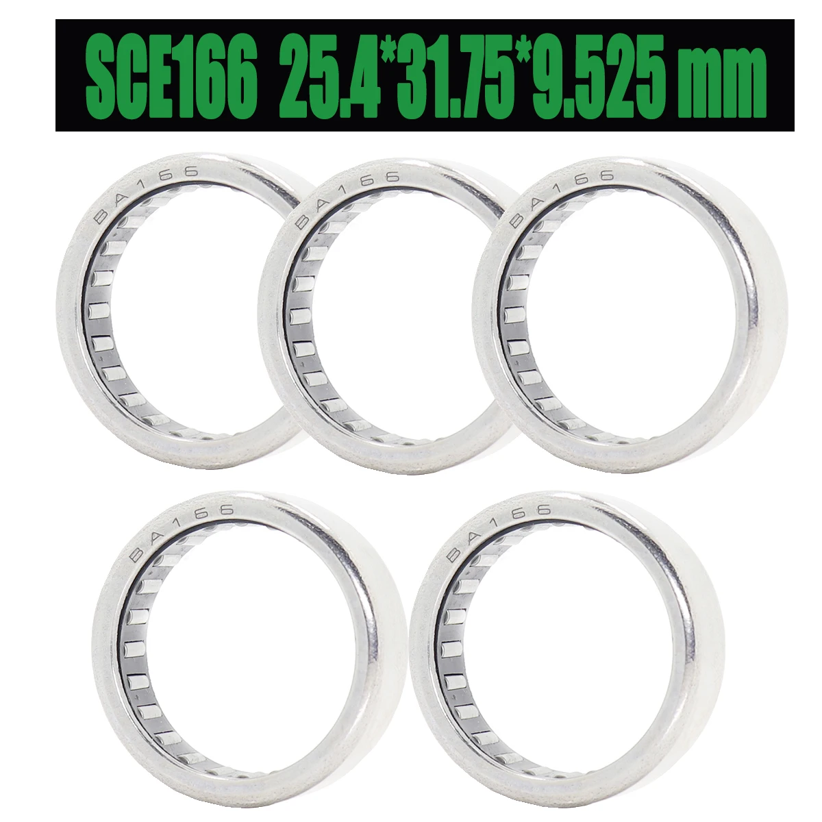 

5PC SCE166 Bearing 25.4*31.75*9.525 mm Drawn Cup needle Roller Bearings B166 BA166Z SCE 166 1x1.1/4x3/8" Inch Bearing