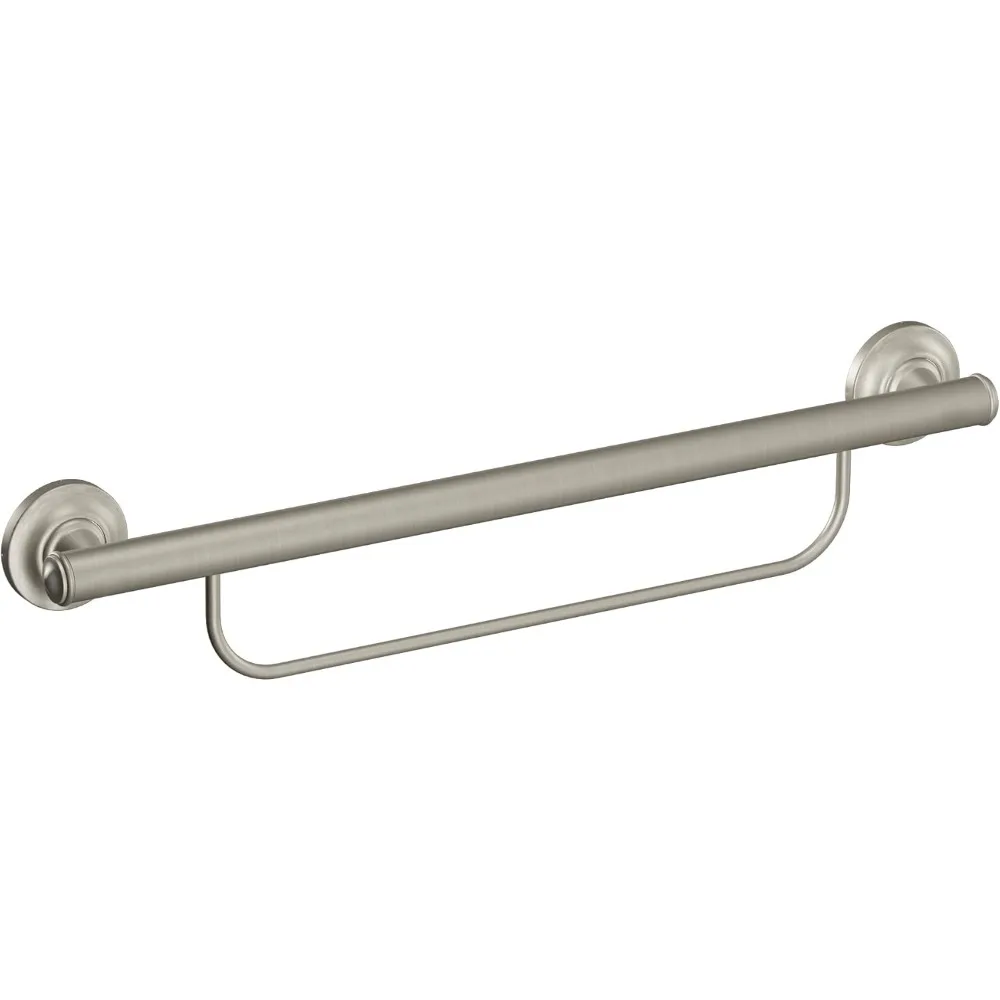 24-inch badkamerveiligheidshandgreep met handdoekhouder, afwerking van geborsteld nikkel voor ondersteuning voor ouderen en gehandicapten