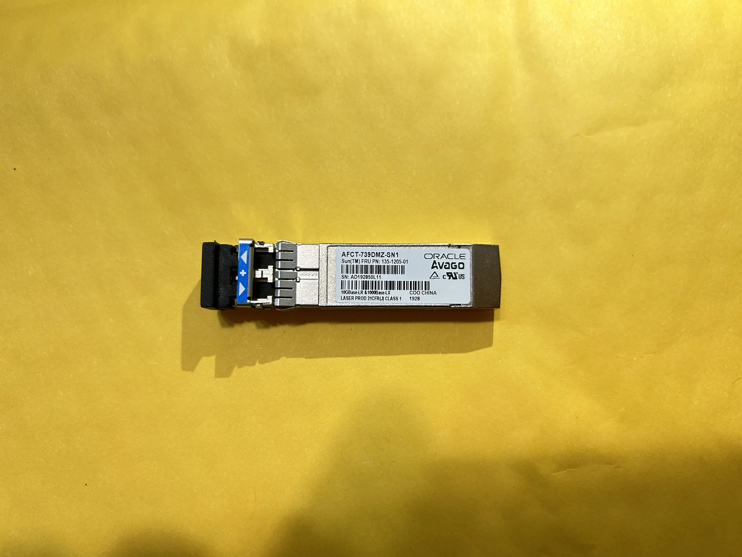 AFCT-739DMZ-SN1 SUN ORACLE 10GB LR SFP Transceiver 135-1205-01 ORACLE 10G 1310nm 1000BASE LX Optical Fiber