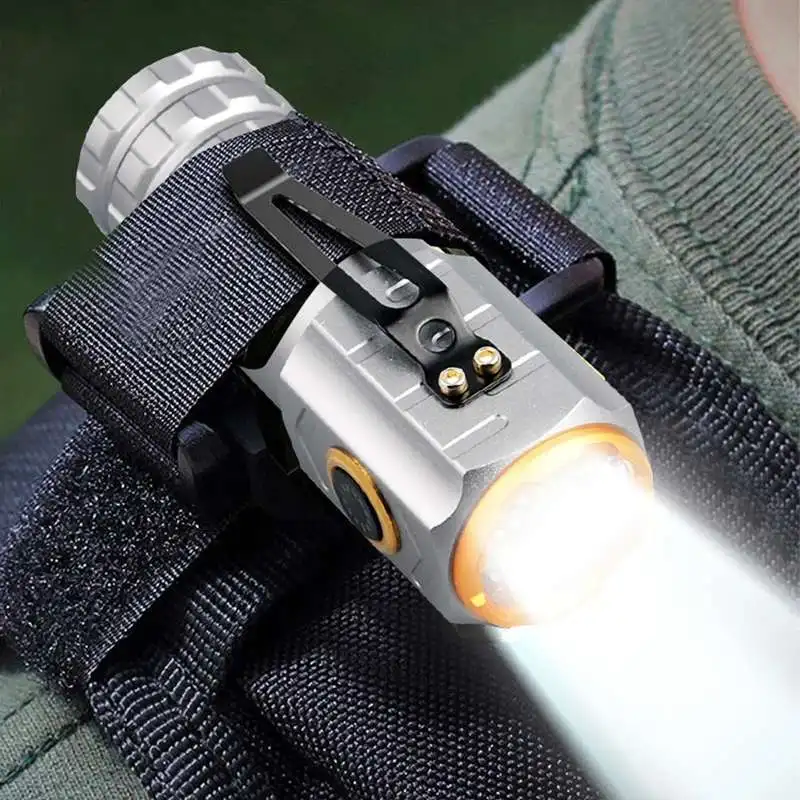 Mini rechargeable LED flashlight camping light tactical torch with strong magnetic tail, suitable for adventure and camping