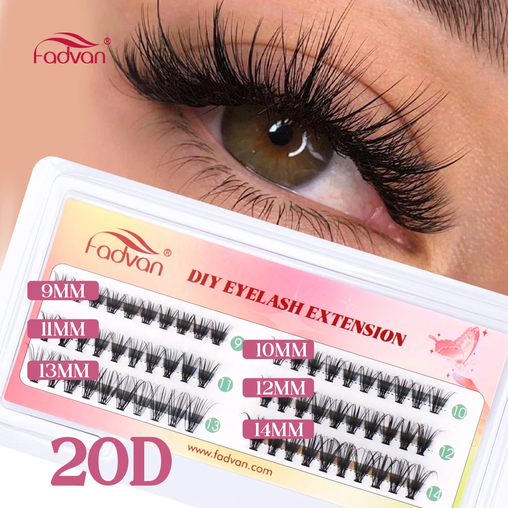 Fadvan Vorgefertigte Fächerwimpern 10/20/30/40D Bundles Cluster-Wimpernverlängerung Nerz Dickes russisches Volumen Pfropfen Wimpernbündel Zilien