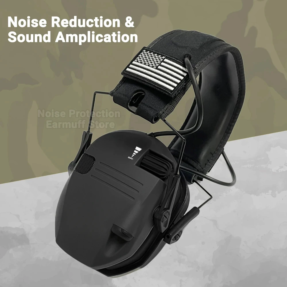 Tactical Ear Protection Headset Electronic Hearing Protection Active Protector for Shooting Earmuffs NRR 23dB Noise Reduction