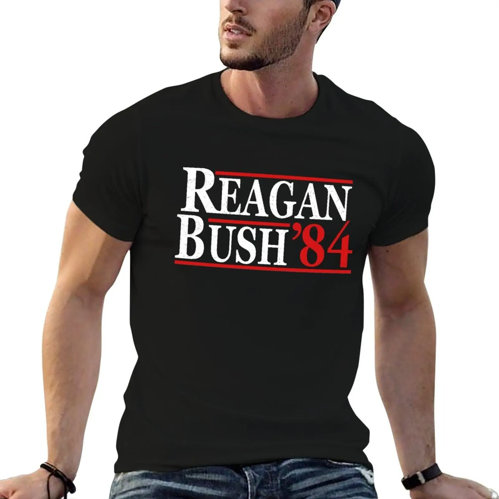 

shirt 84 shirts shirts man print custom BUSH t man pack white REAGAN for t graphic T-Shirt t