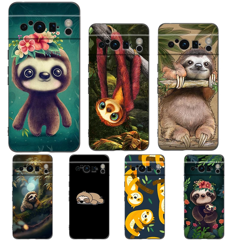 

Cartoon Animal Sloth Phone Case Cover for Google Pixel 8 7 6 7A 6A Pro 5G Shockproof Silicone Soft 9 8 Pro XL 5G Shell Coque Bag