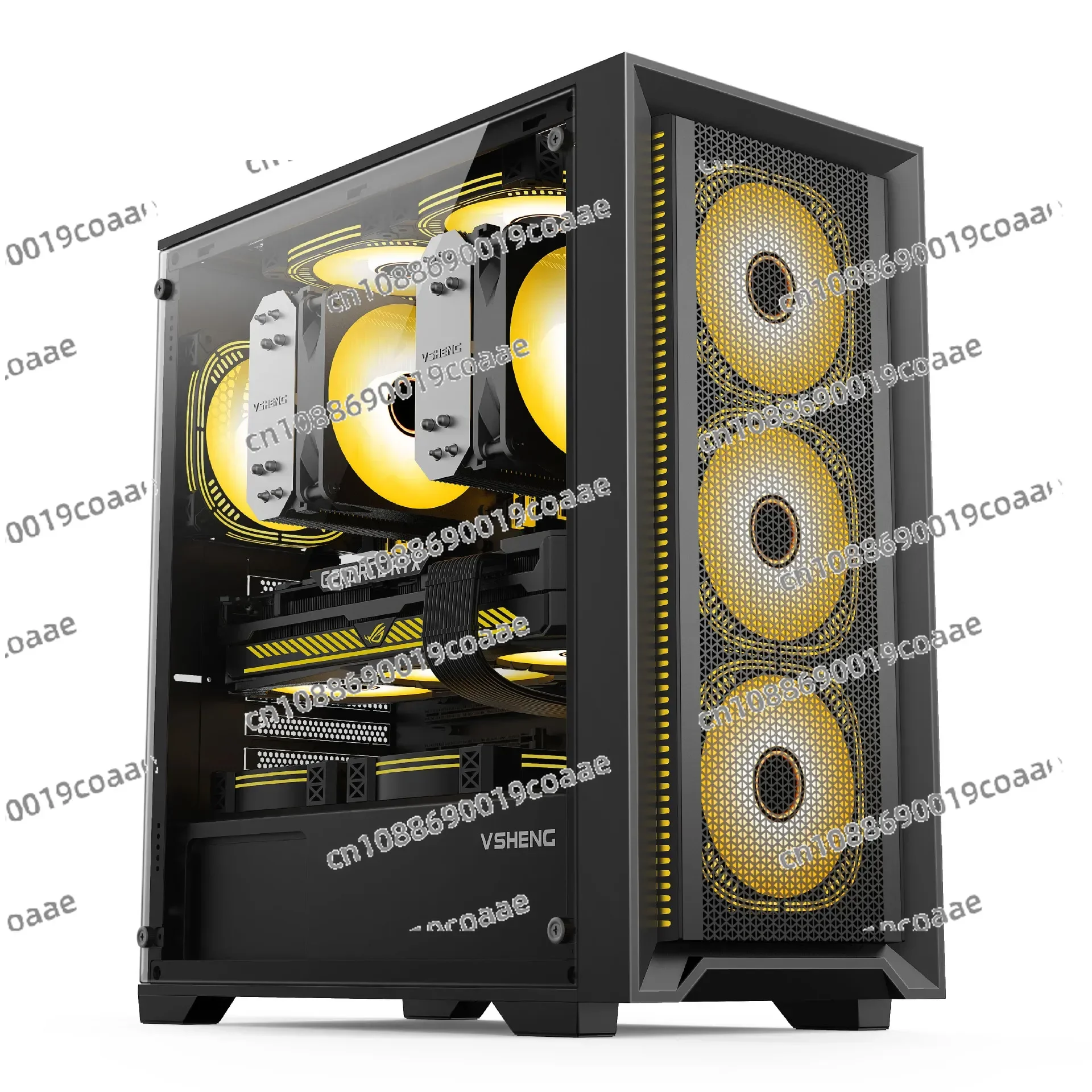 

Cross-border X99 Dual CPU Chassis, X99 Dual CPU Server with 33-inch Wide E-ATX Motherboard, Side Window Computer Case
