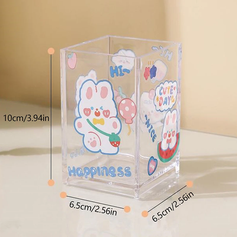 Transparent Acrylic Pen Holder Makeup Brush Tool Storage Box Desktop Organizer Brush Storage Box Office Pen Case Sundries Holder