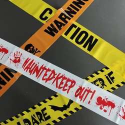 Halloween Decoration Warning Tape Signs Halloween Prop Window Party Danger Warning Line Halloween Decor Fright Tape Bundle Decor