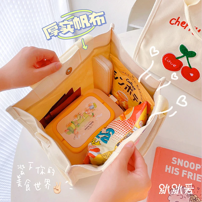 High-value Lunchbox Bags Work People with Meals Lunch Bag Tote Bag Foreign Female Meal Bag Mommy Hand Carry Canvas Rice Pocket