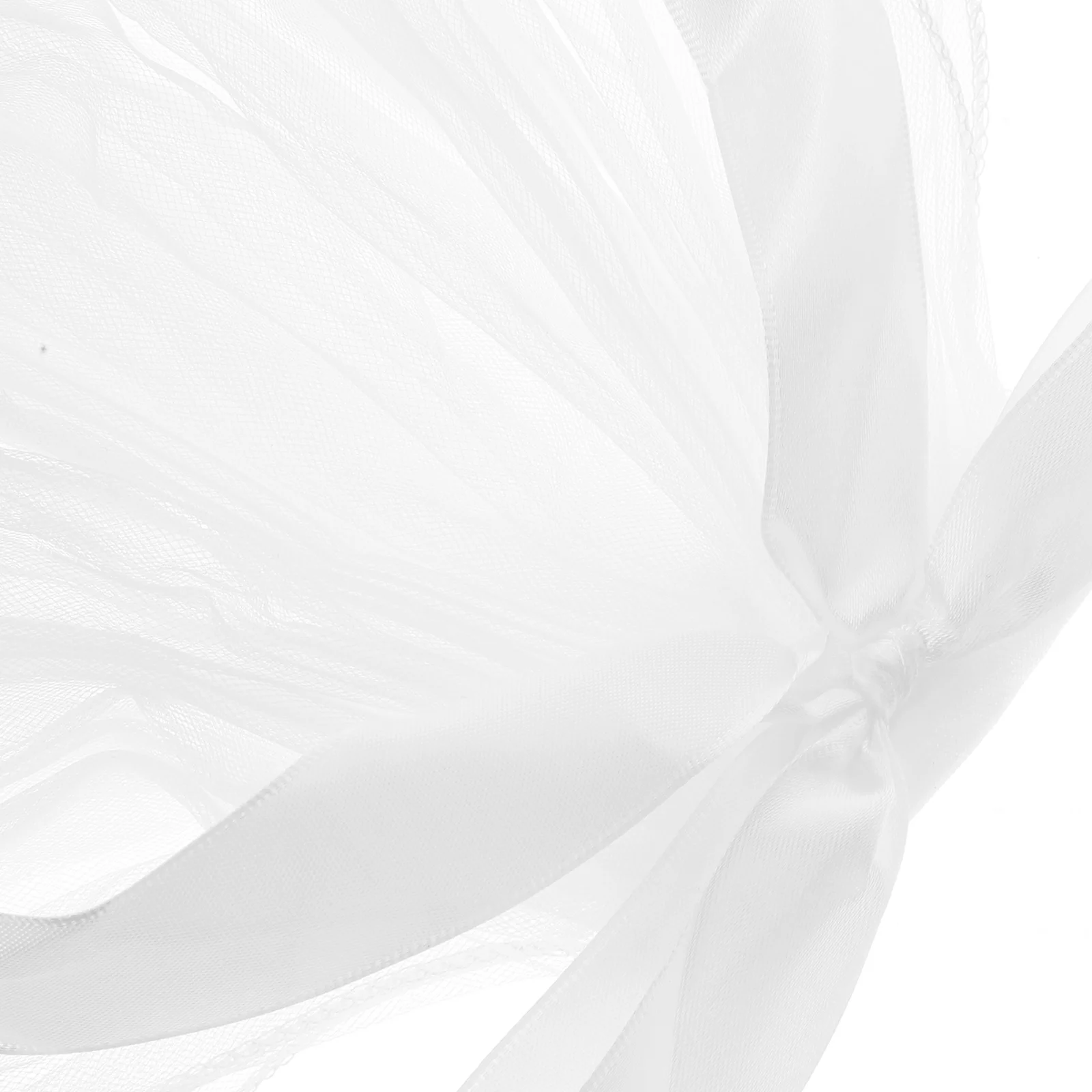 

Children Girl Wedding Veil Two Layers Silky Satin Bowknot Elegant Tulle Veil for First Communion Baptism Flower Girl